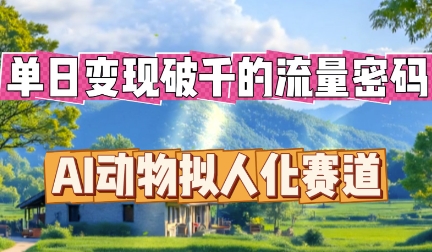 单日变现破k的流量密码，AI动物拟人化赛道-轻创终点站